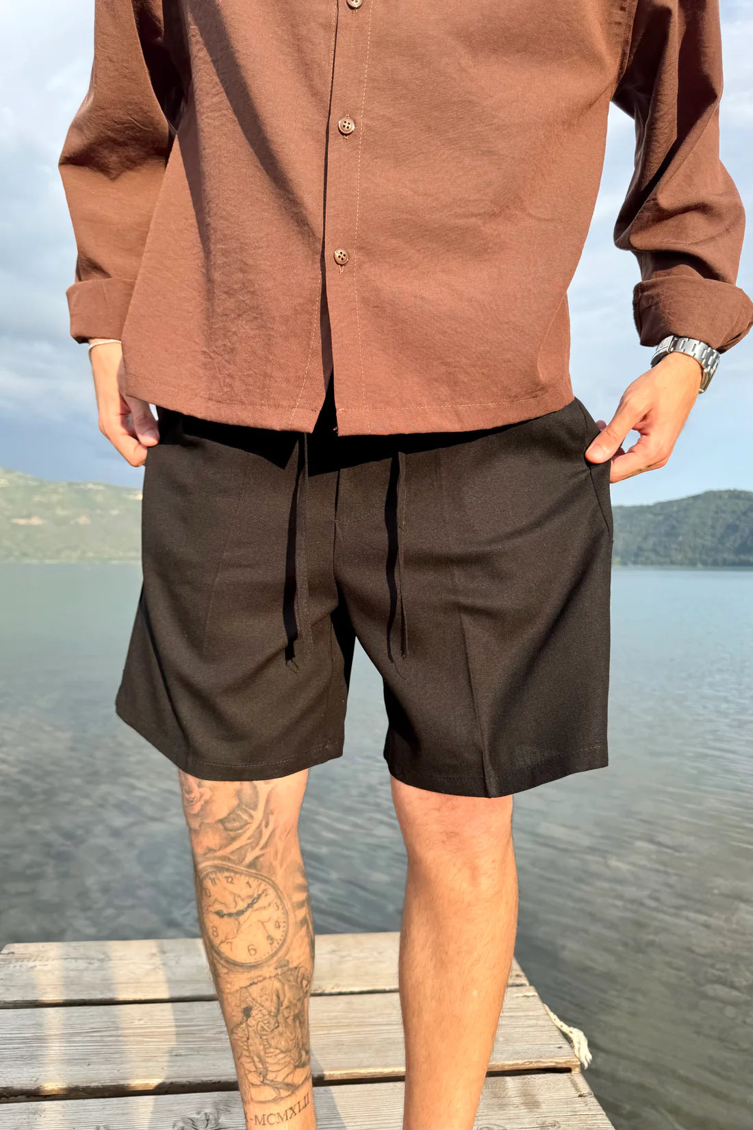 Pantalon corto de lino
