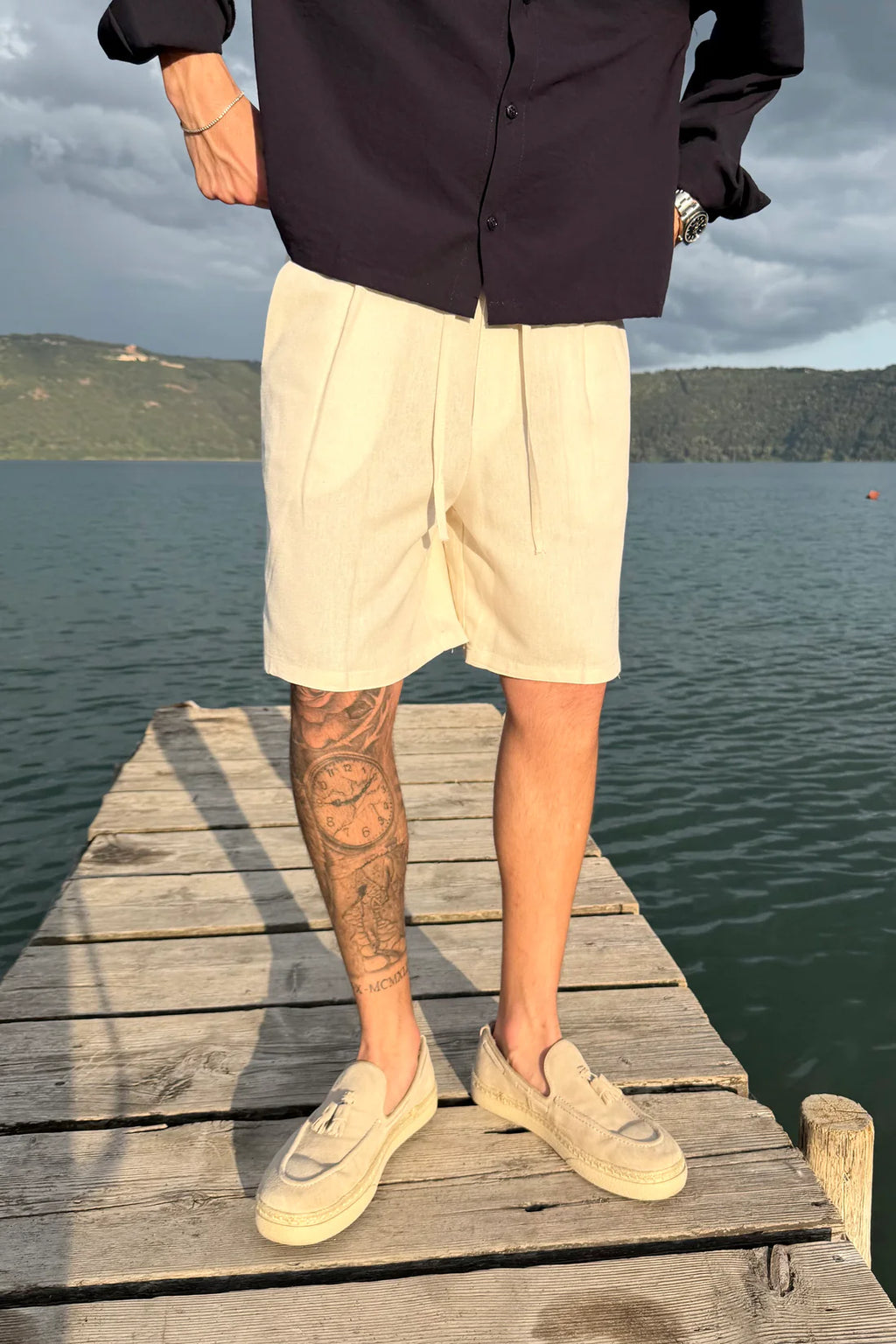 Pantalon corto de lino