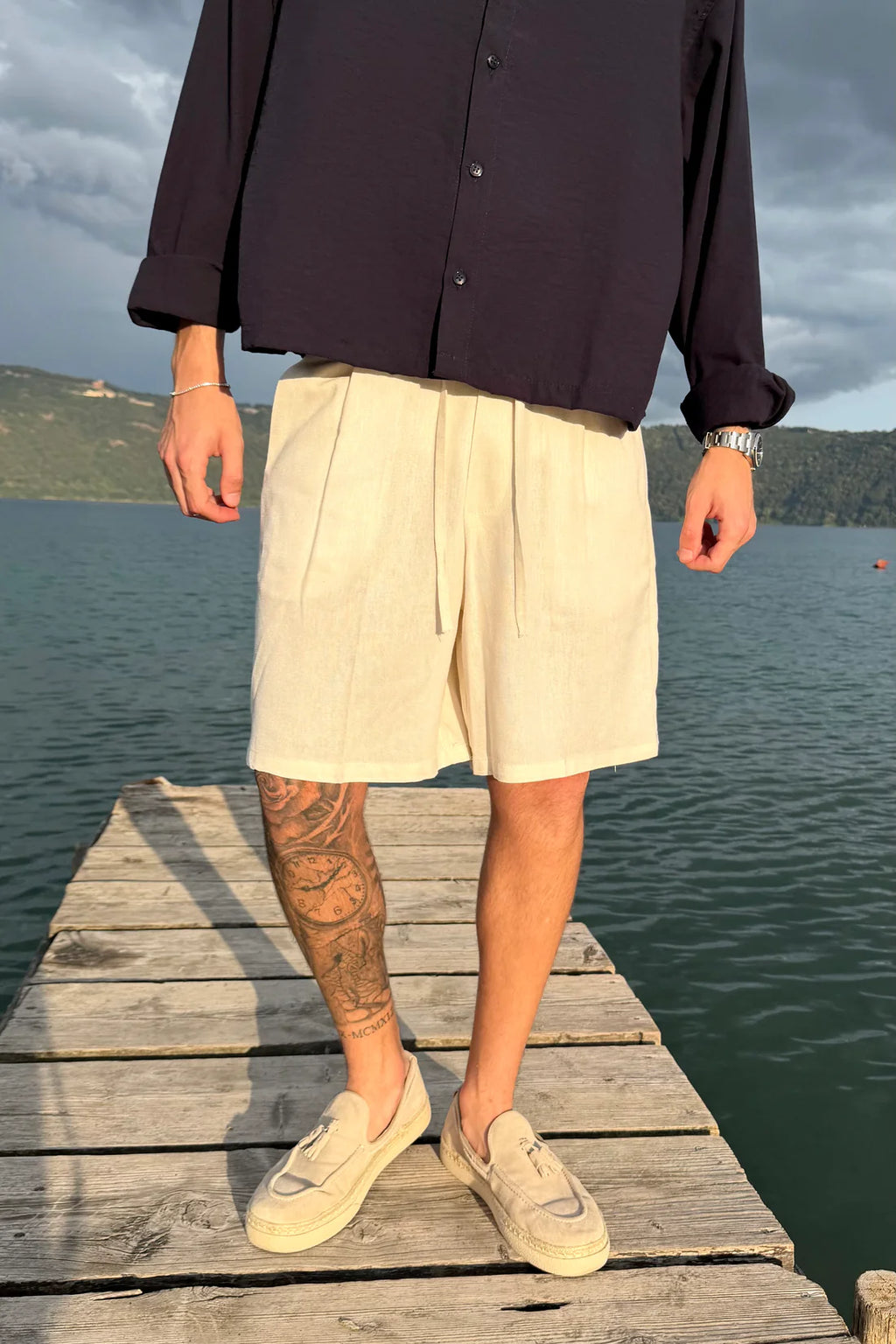 Pantalon corto de lino